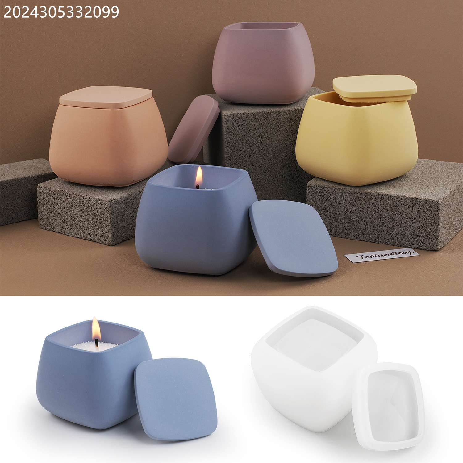 Candle Making Jars With Lids - DIY Epoxy Cement Plaster Silicone Mold