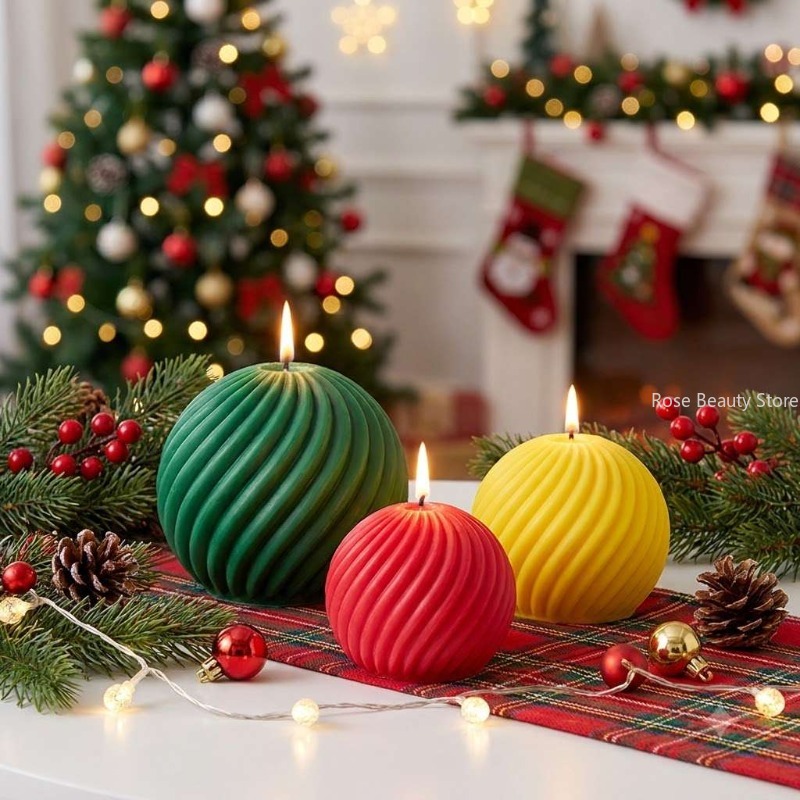 Candle Making Party - 3D Christma Ball Candle Silicone Mold