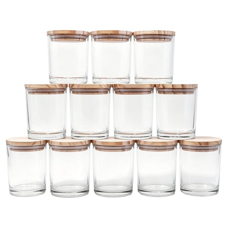 Candle Making Jars With Lids - ABRU-For Candle Jars 12 Pcs- Thick