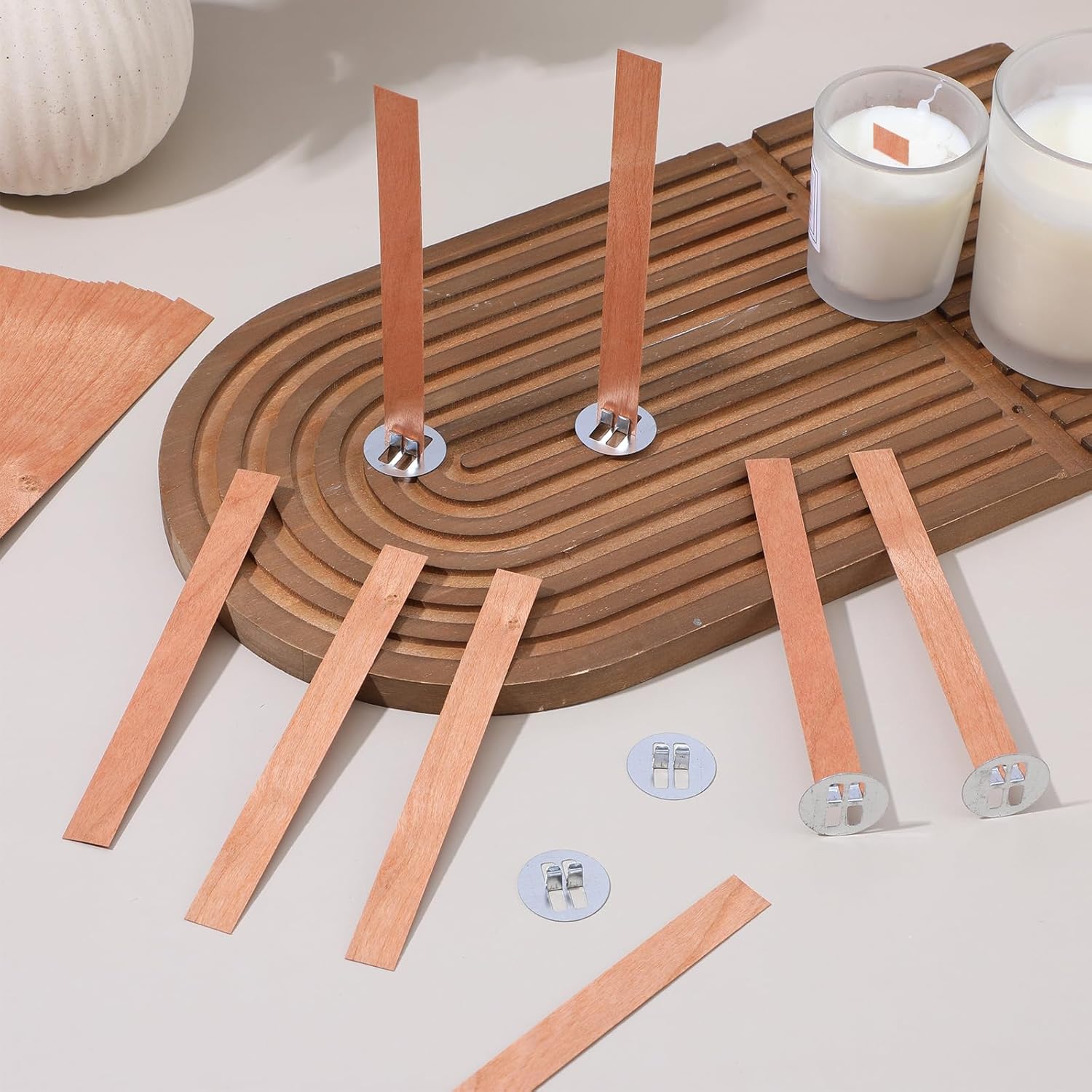 Candle Making With Beeswax - 60Pcs Wood Wicks for Candles Making