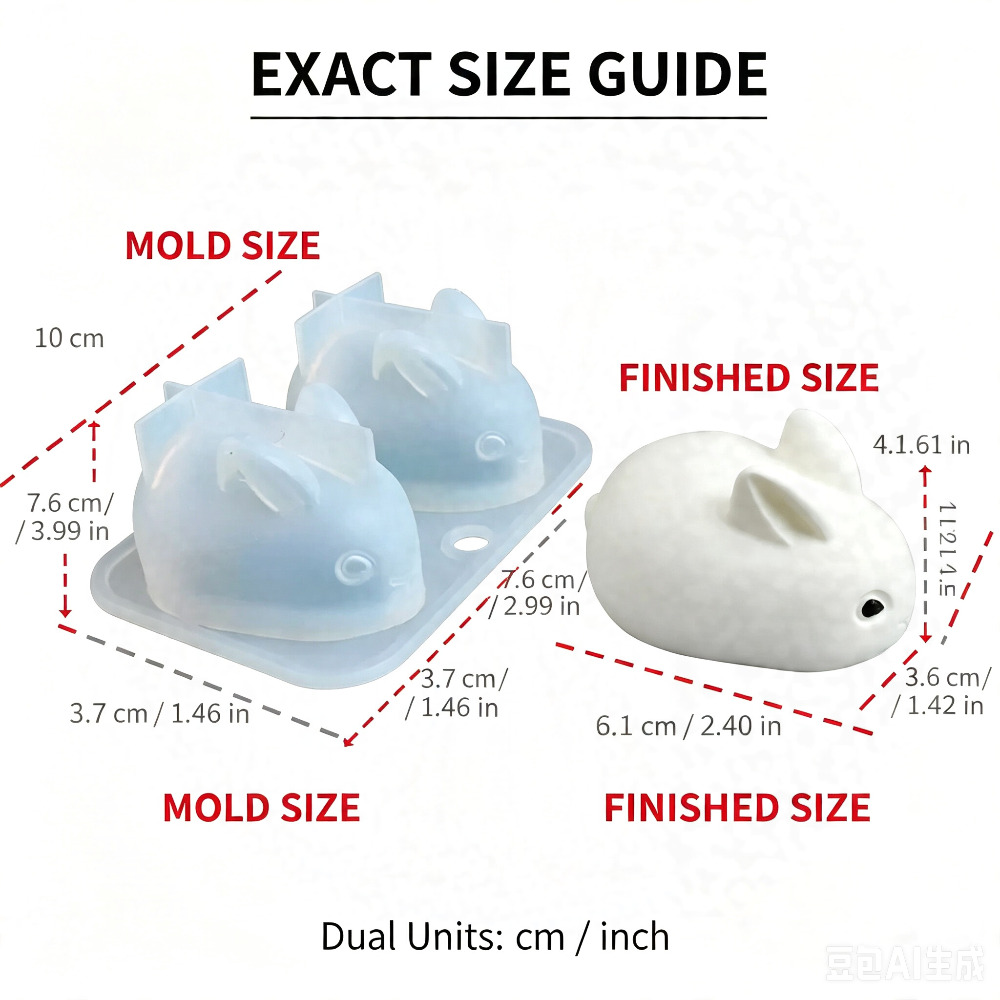 3D Mini Rabbit Silicone Mold F - Candle Making Classes 评论和价格