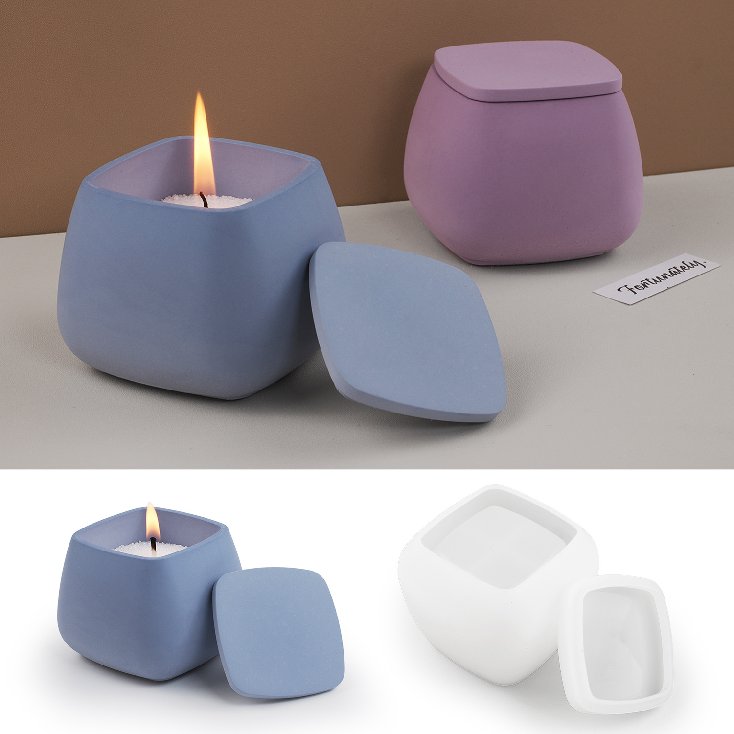 DIY Epoxy Cement Plaster Silic - Candle Making Jars With Lids 评论和价格