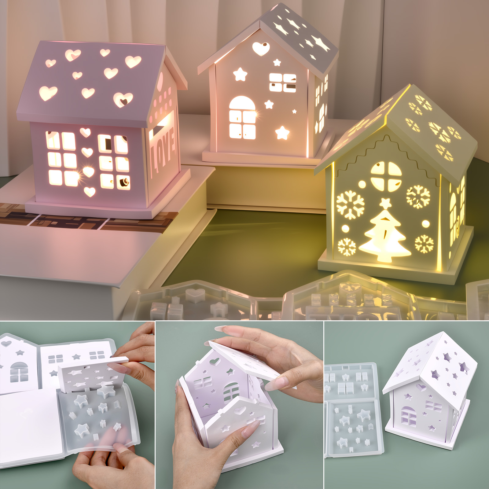 3D House Silicone Mold DIY Chr - Candle Making Classes 评论和价格