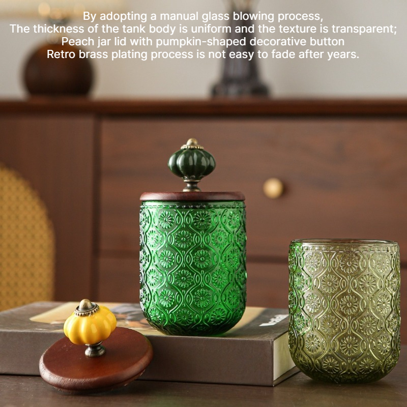 Retro glass cotton swab storag - Candle Making Jars With Lids 评论和价格