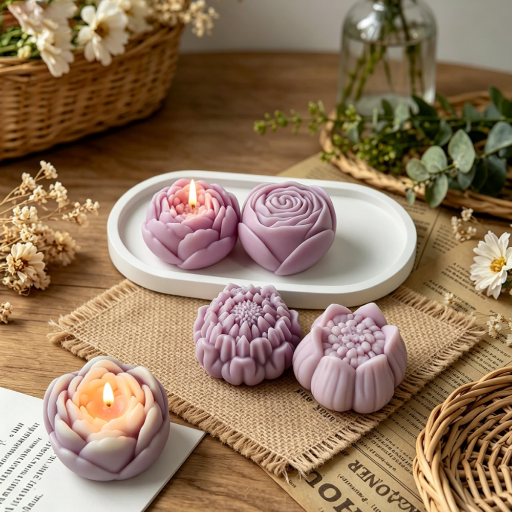 3D Flower Silicone Mold Peony  - Candle Making With Beeswax 评论和价格