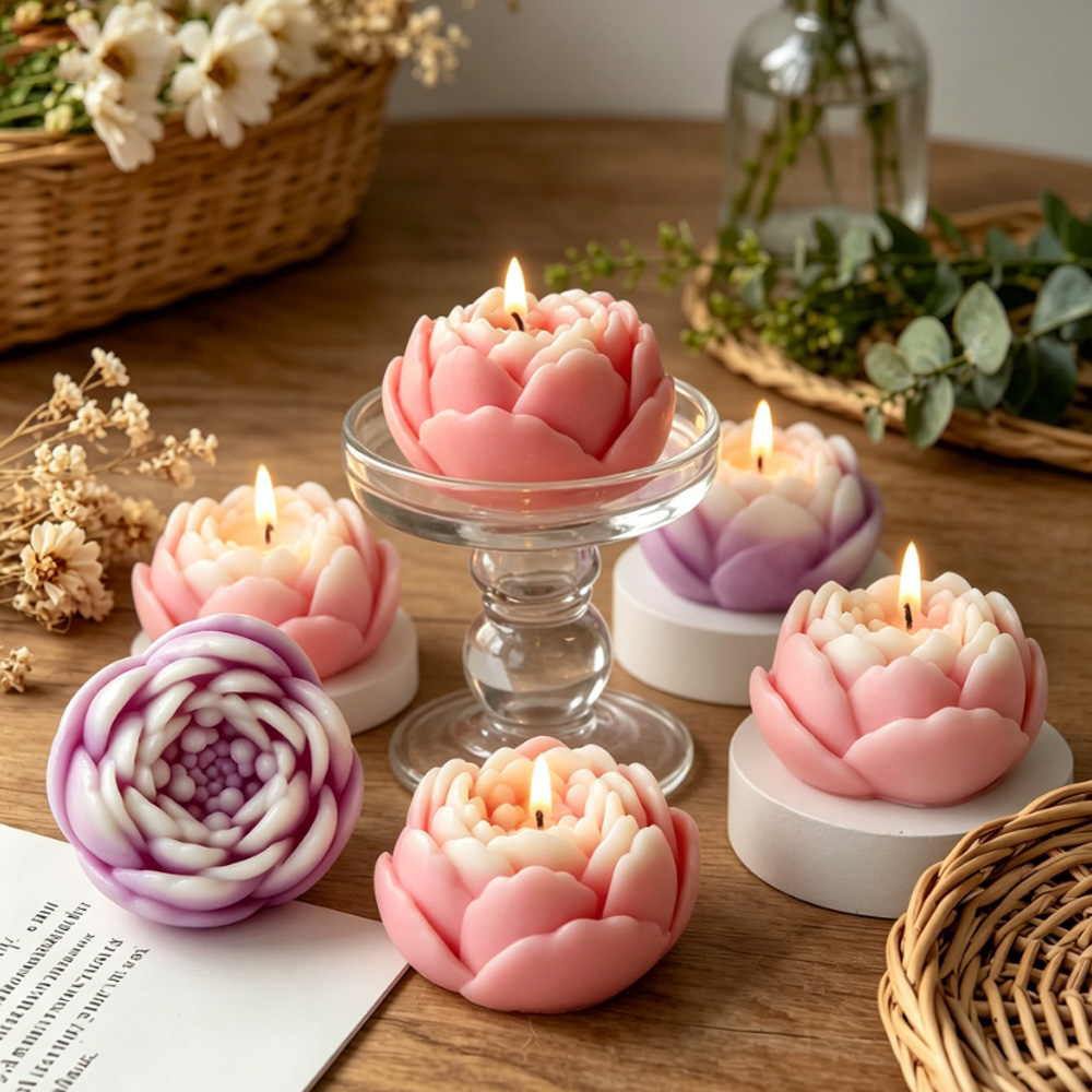 3D Flower Silicone Mold Peony  - Candle Making With Beeswax 评论和价格