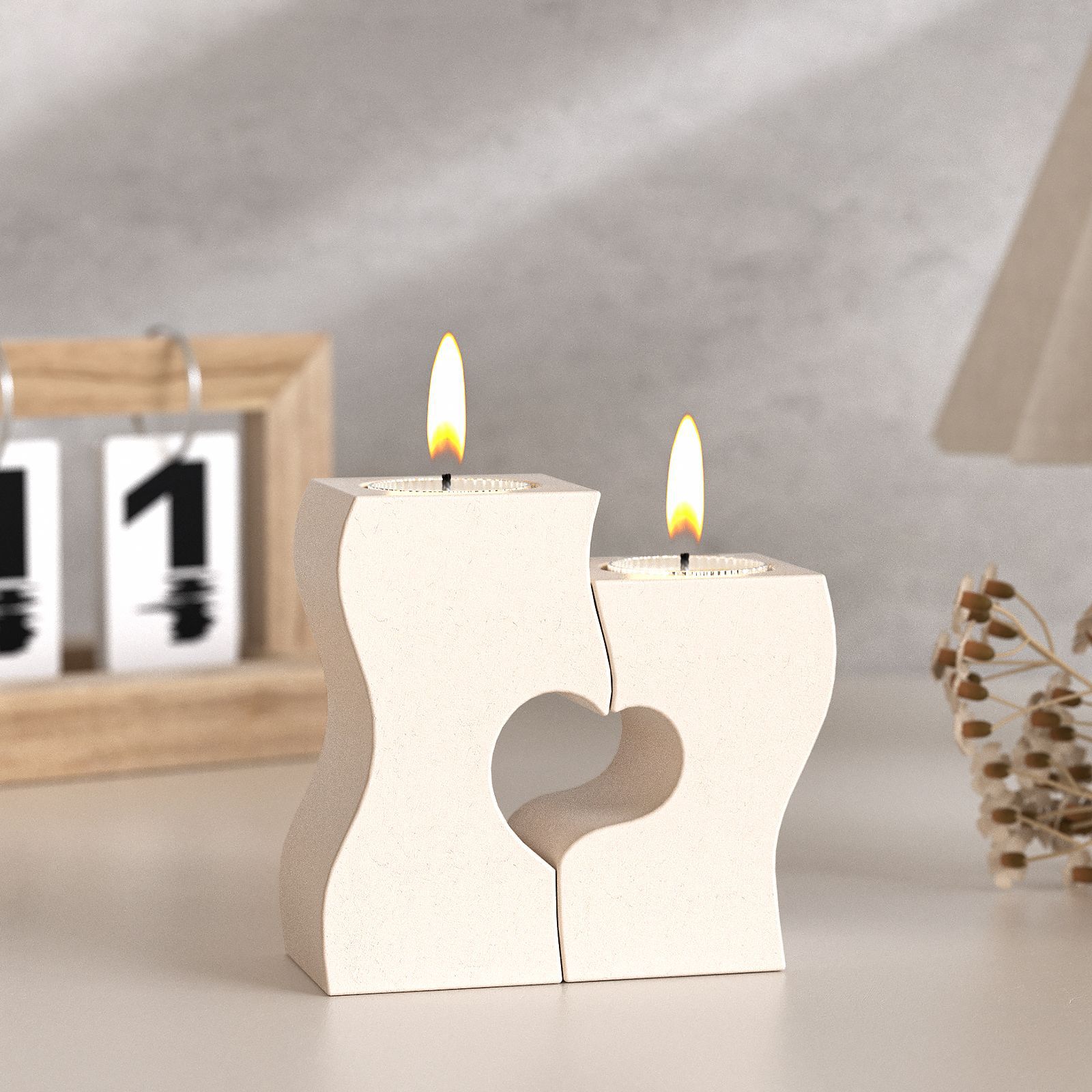 S Heart Candlestick Silicone M - Candle Making Classes 评论和价格