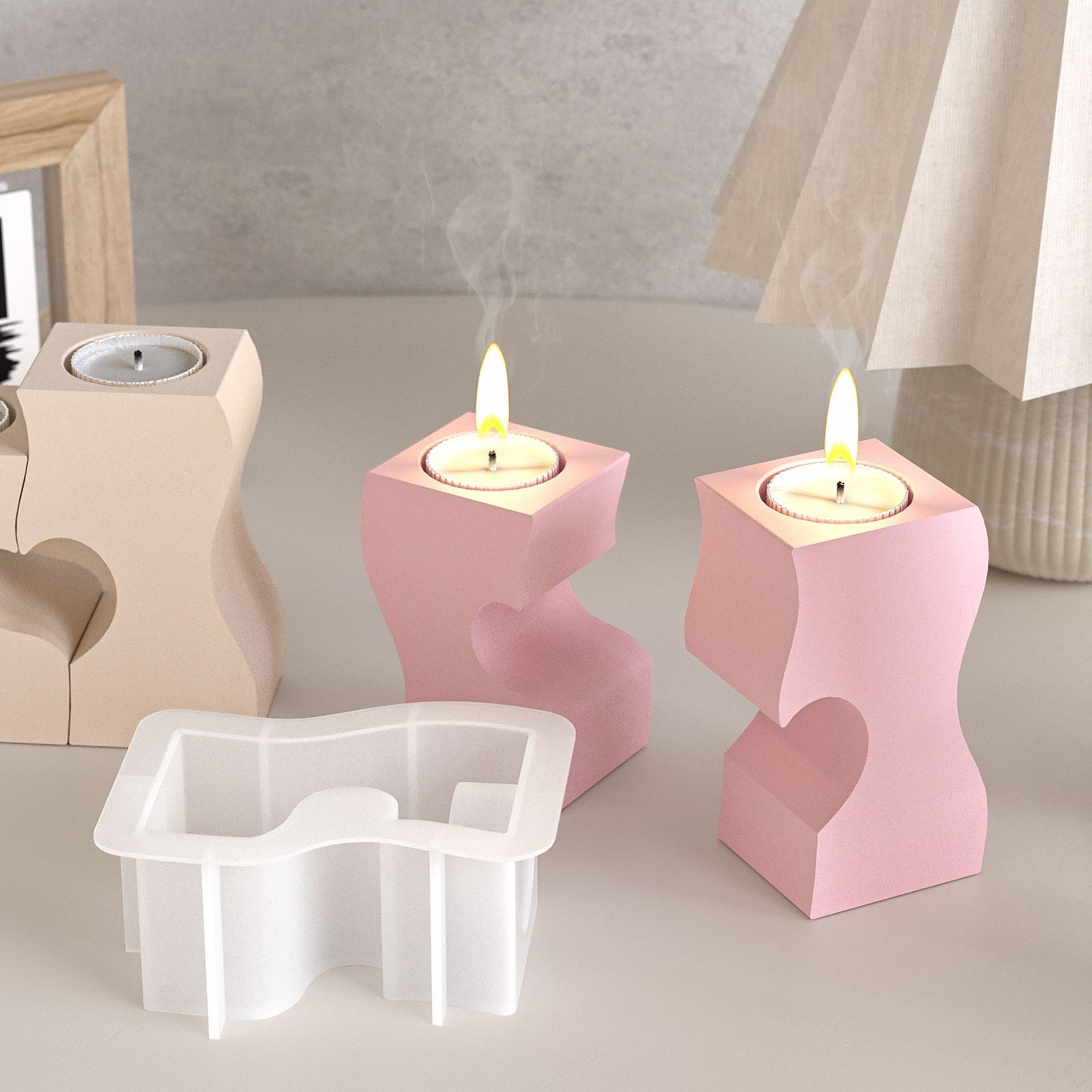 S Heart Candlestick Silicone M - Candle Making Classes 评论和价格