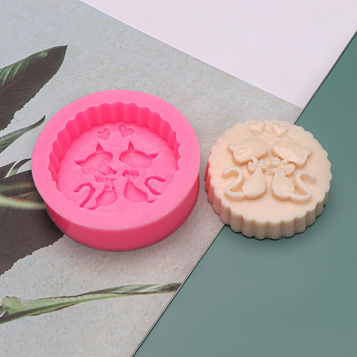 1-Piece Silicone Cat Soap Mold - Candle Making With Beeswax 评论和价格