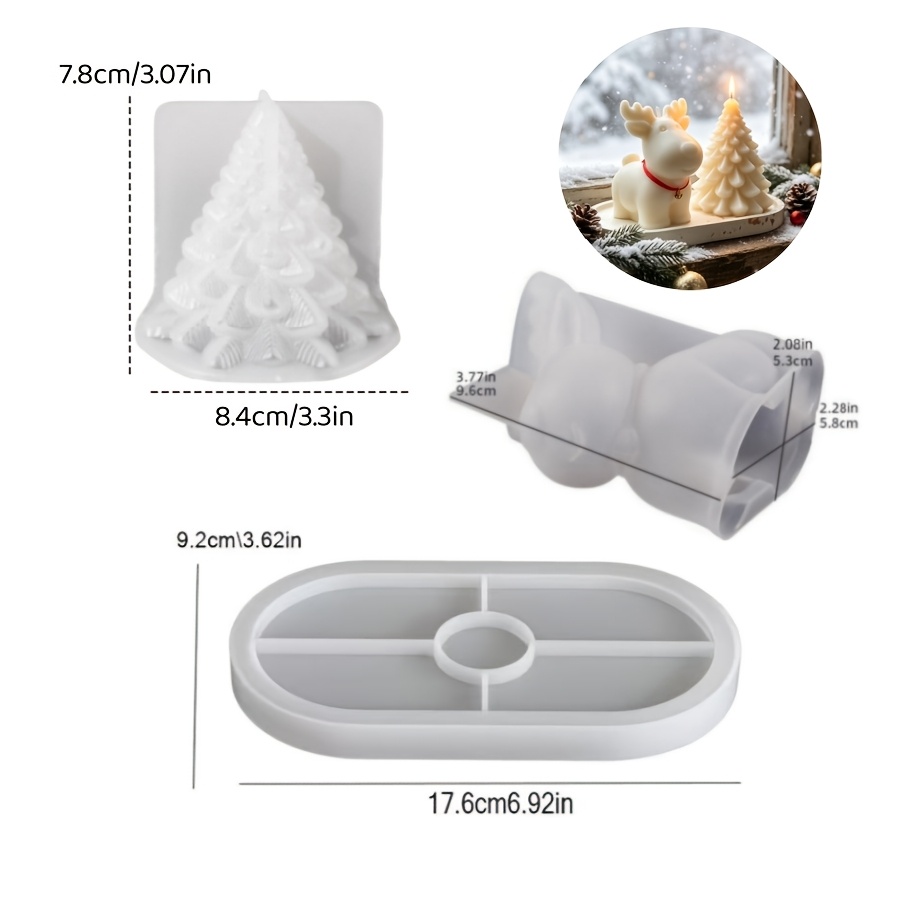 Clay Silicone Mold 3pcs Set: C - Candle Making Party 评论和价格