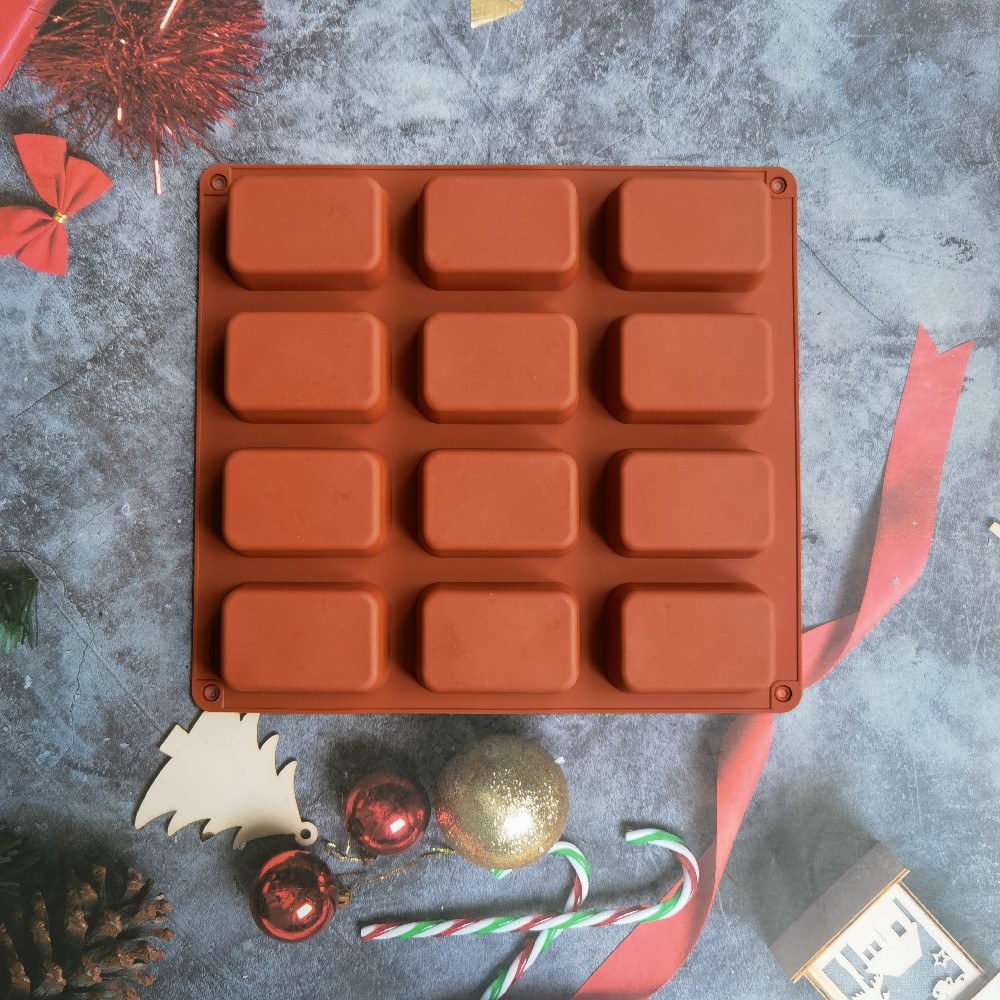 12 Cavity Square Silicone Soap - Candle Making With Beeswax 评论和价格