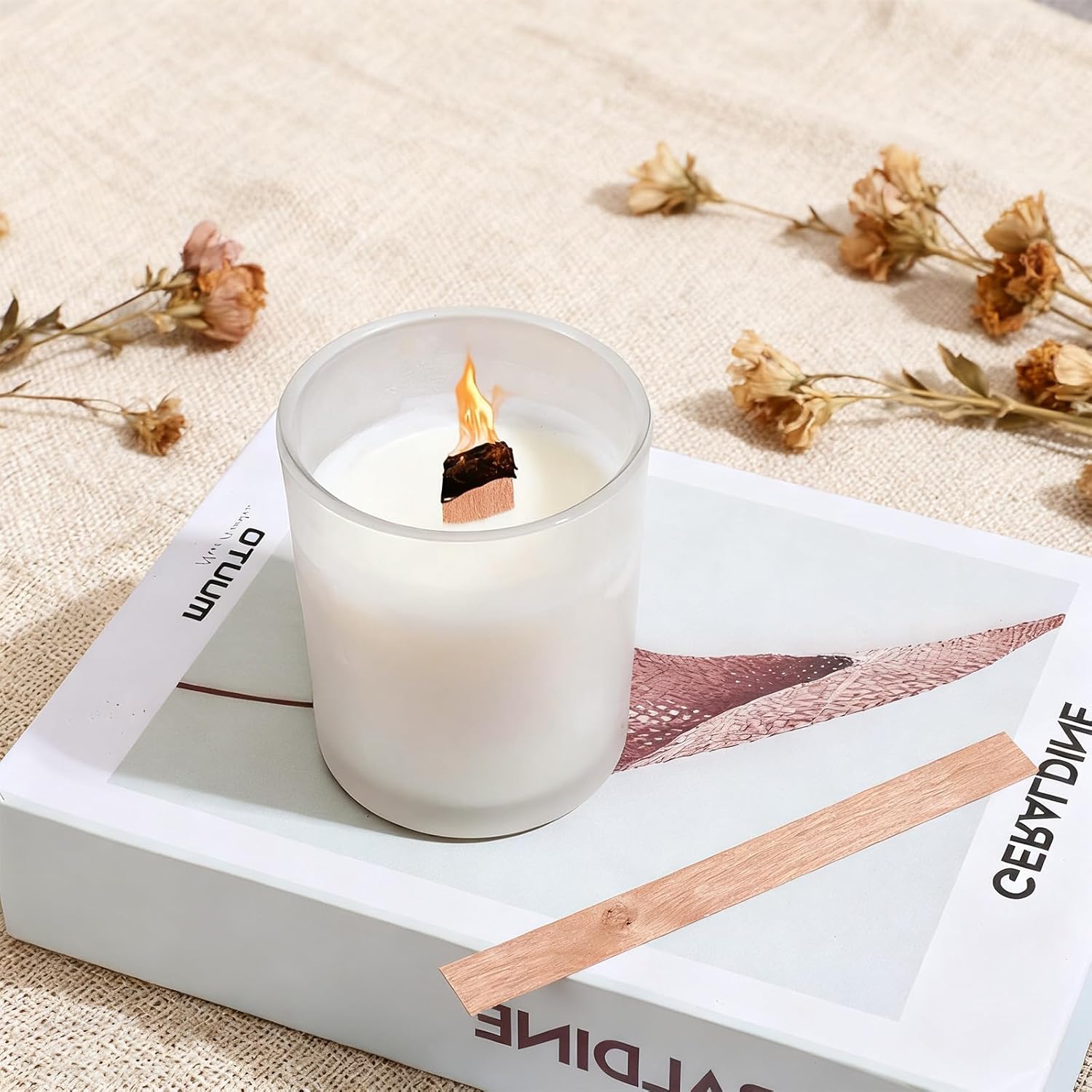 60Pcs Wood Wicks for Candles M - Candle Making With Beeswax 评论和价格