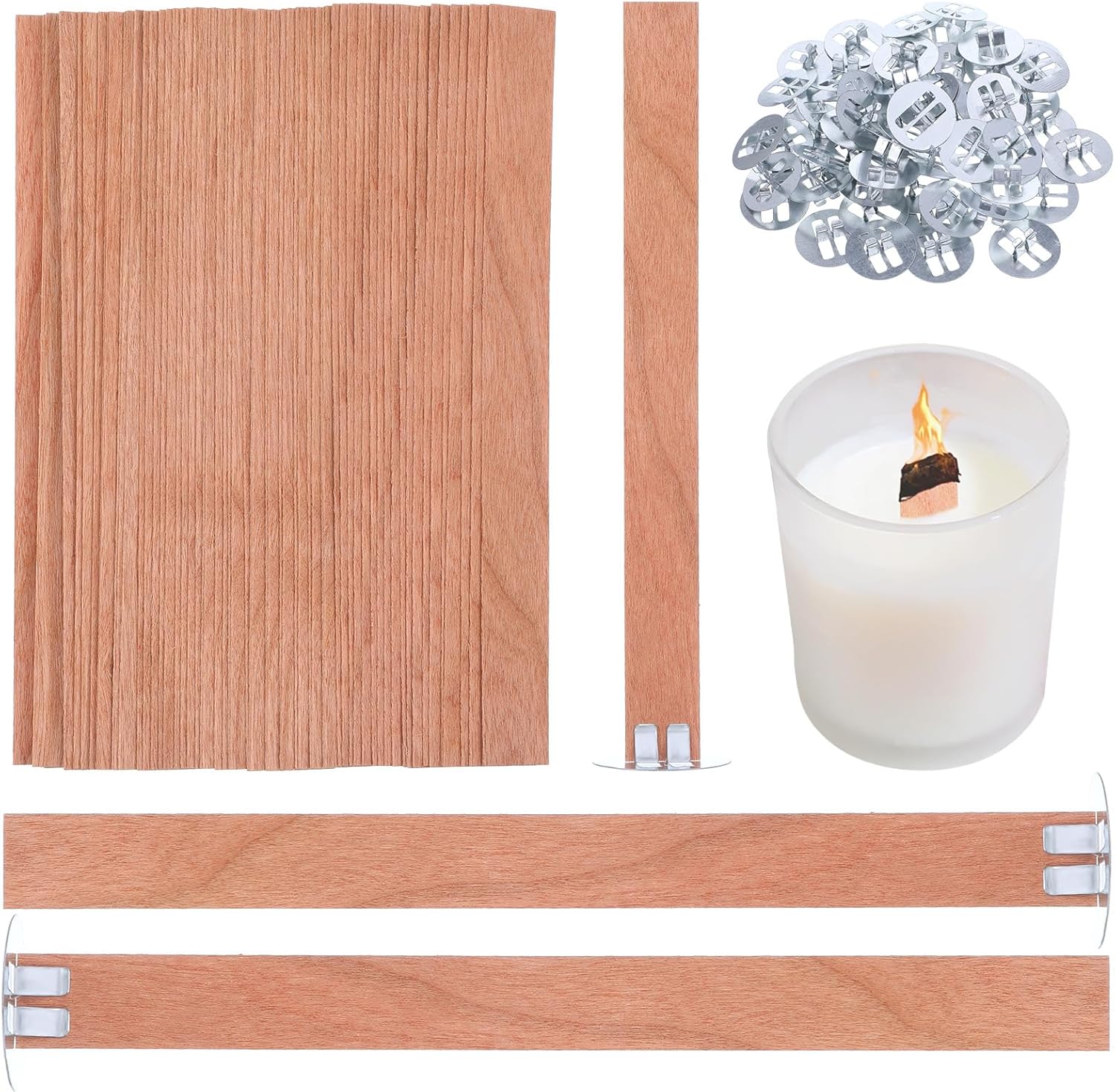 60Pcs Wood Wicks for Candles M - Candle Making With Beeswax 评论和价格