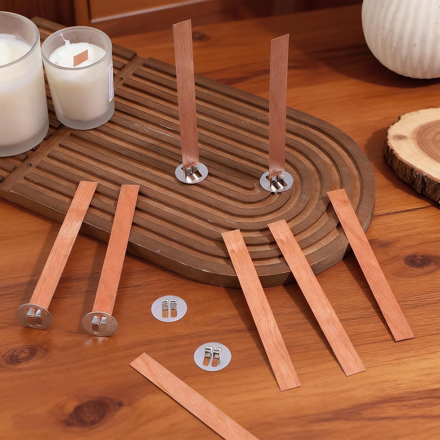 60Pcs Wood Wicks for Candles M - Candle Making With Beeswax 评论和价格